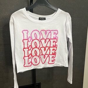 Miss Popular Love Graphic Long Sleeve Top Size Girls 10 12